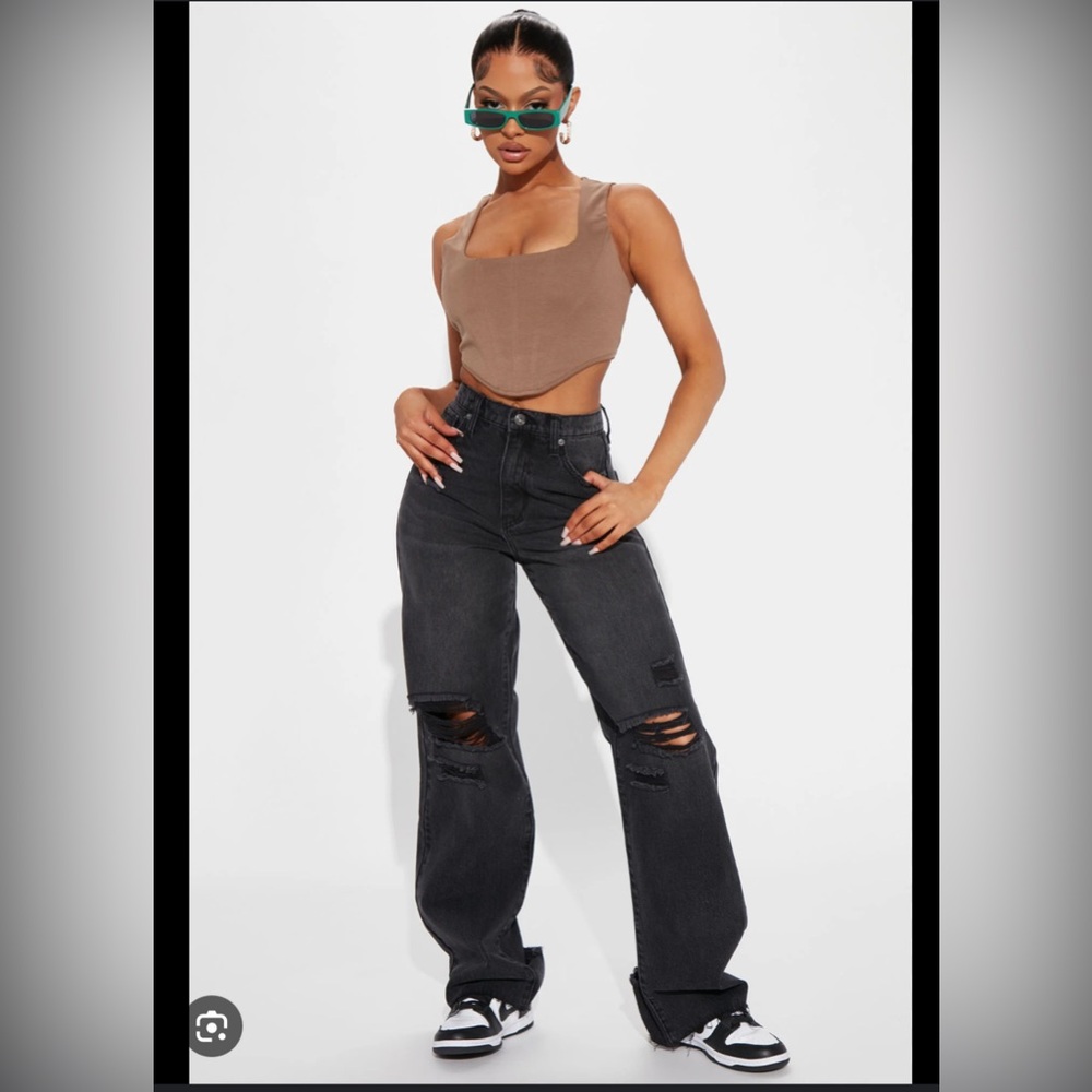 90s Loose Ripped Straight Jeans